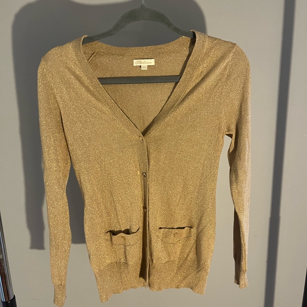 St. John Gold Cardigan Sweater